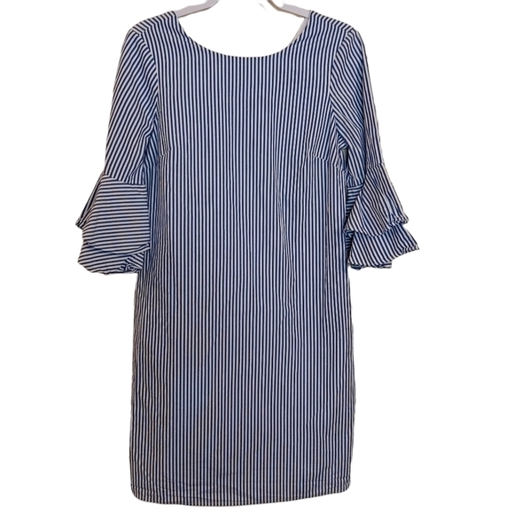 NINE WEST LADIES BELL SLEEVE MIDI DRESS- 4 - Picture 1 of 4